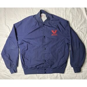 West Ark USA Valvoline Jacket Men's Large Blue Mechanics Button Up Vintage